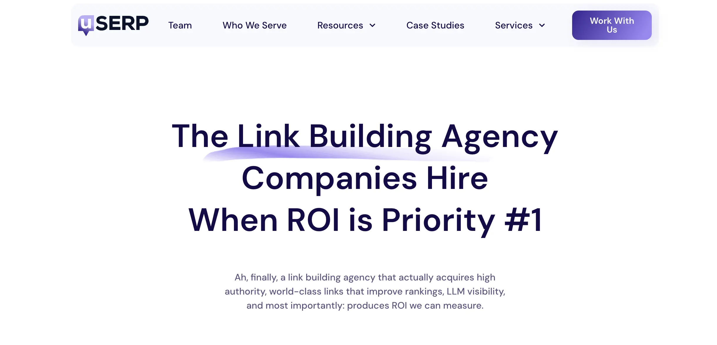 manual link building service page screenshot of userp's website